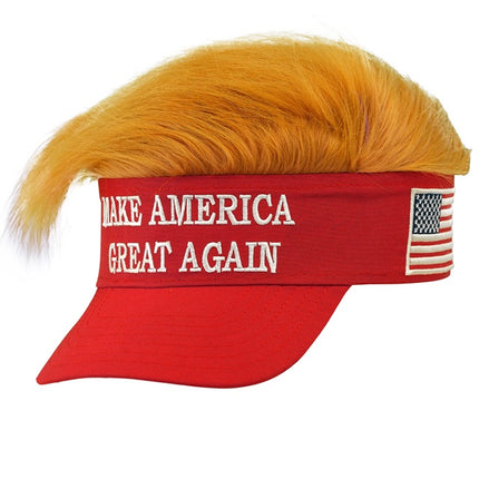 SOLSKYDD MED PLYSCHHÅR "MAKE AMERICA GREAT AGAIN"