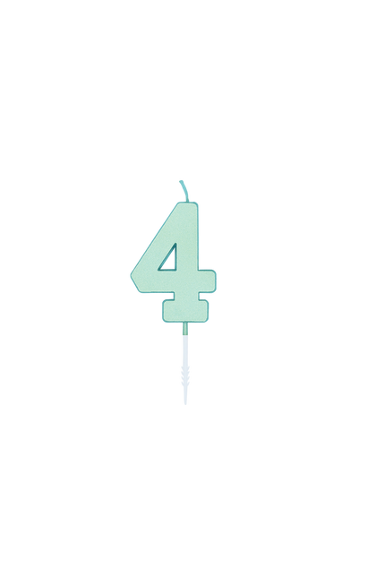4-års-ljus, mintgrönt, pastell, 4,5 cm
