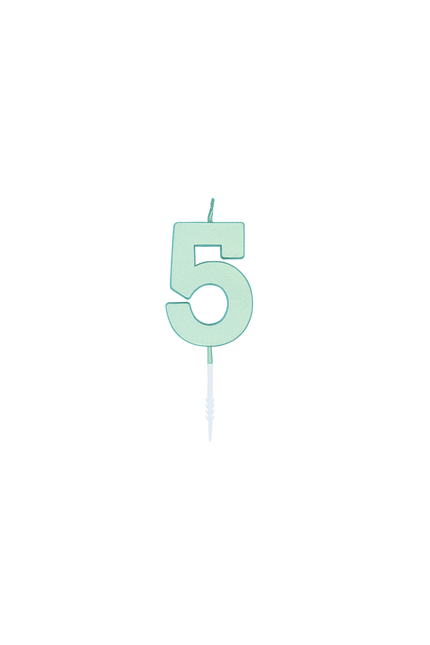 5-års-ljus, mintgrönt, pastell, 4,5 cm