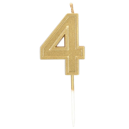 Ljus ”Elegant 4” i guld på pinne (3 x 4,2 x 0,7 cm)