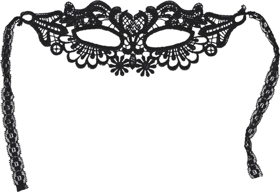 Svart ögonmask spets