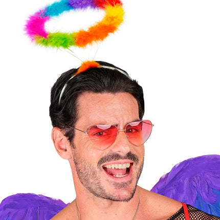 PANNBAND HALO ÄNGEL REGNBÅGE