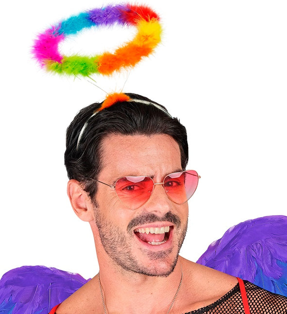 PANNBAND HALO ÄNGEL REGNBÅGE