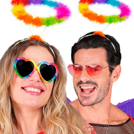 PANNBAND HALO ÄNGEL REGNBÅGE