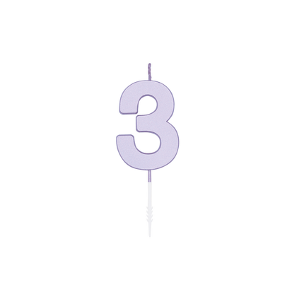 3-års-ljus, lila, 4,5 cm