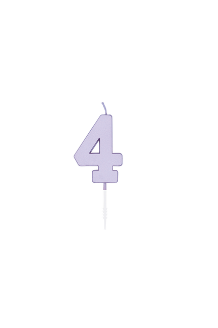 4-års-ljus, lila, 4,5 cm