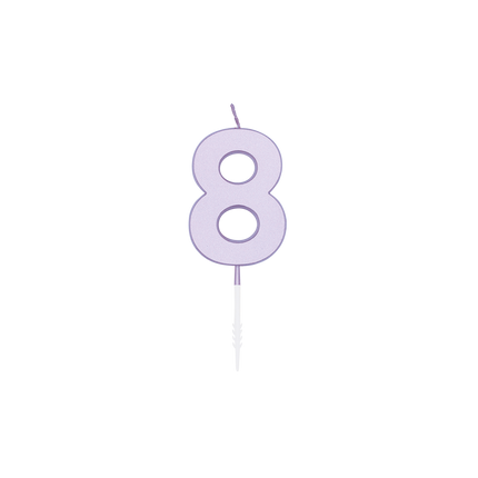 8 ljus, lila pastell, 4,5 cm