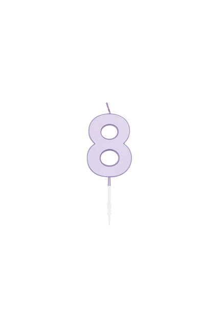 8 ljus, lila pastell, 4,5 cm