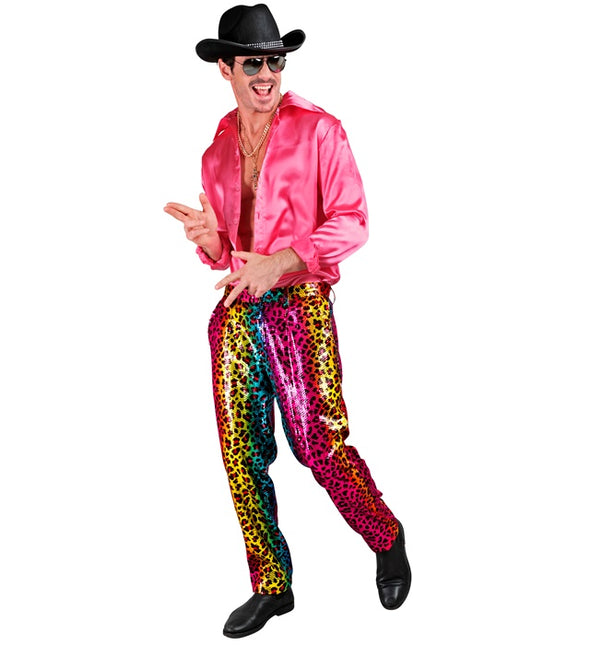 PALJETTBYXOR REGNBÅGE LEOPARD