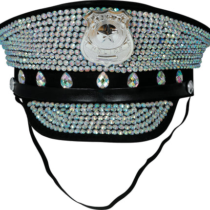 Poliskepp, svart och silver med glitter