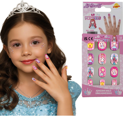 Färgade konstnaglar för barn – Lilla prinsessan
