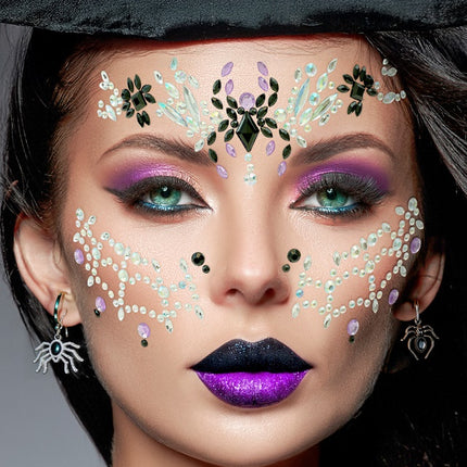 Ansiktsdekoration Spider Web och Spider Halloween