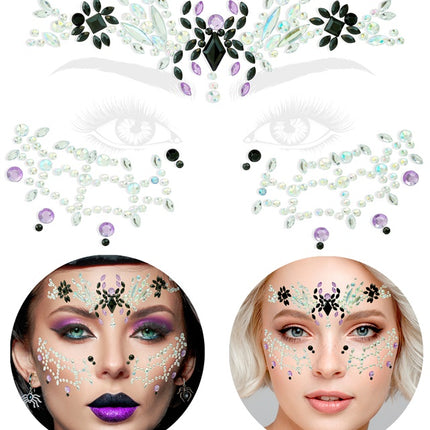 Ansiktsdekoration Spider Web och Spider Halloween
