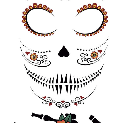 Dia De Los Muertos Ansikte Klistermärken 30x14 cm