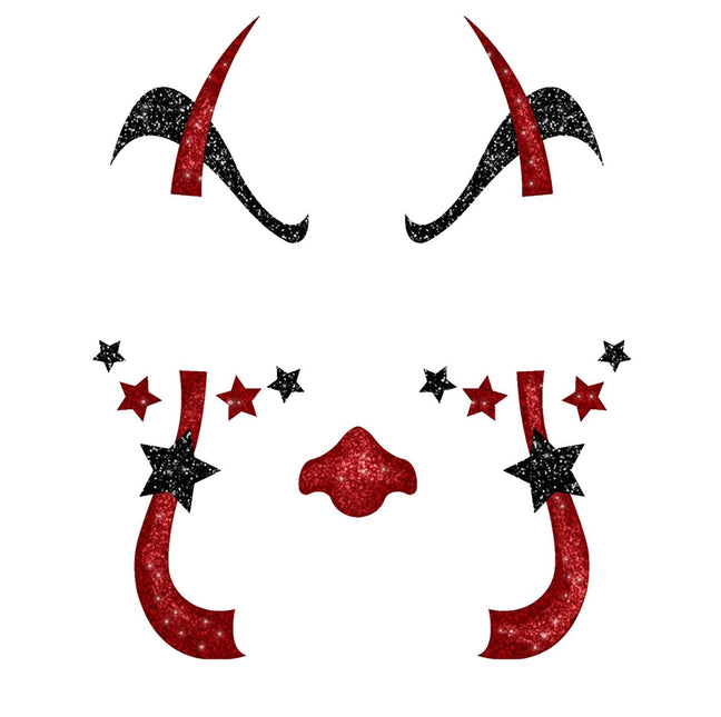 Halloween Face Stickers Clown Glitter 20cm