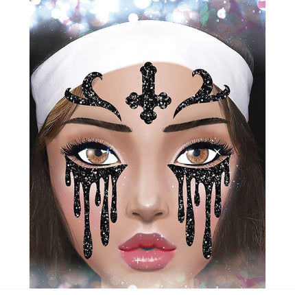 Halloween Face Stickers utan glitter 20 cm