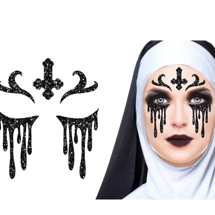 Halloween Face Stickers utan glitter 20 cm