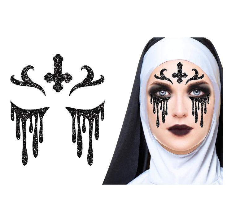 Halloween Face Stickers utan glitter 20 cm