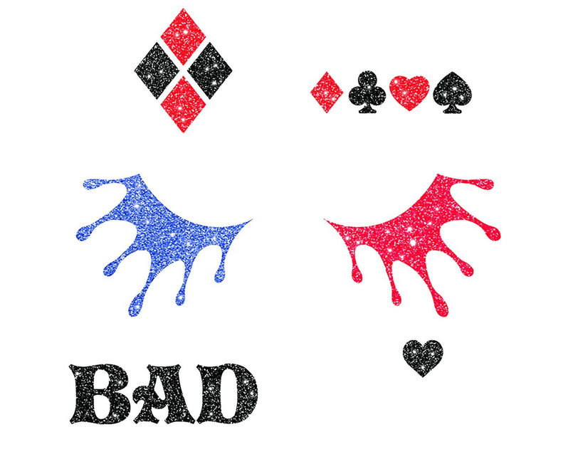 Face Stickers Harley Quinn Glitter 20cm