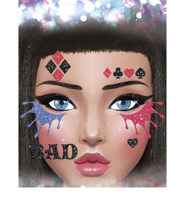 Face Stickers Harley Quinn Glitter 20cm