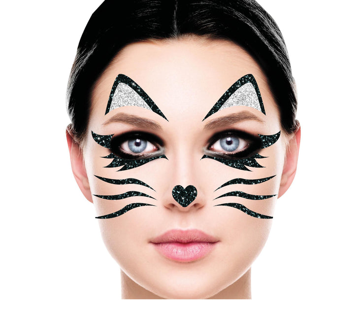Face Stickers Katt Glitter 20cm