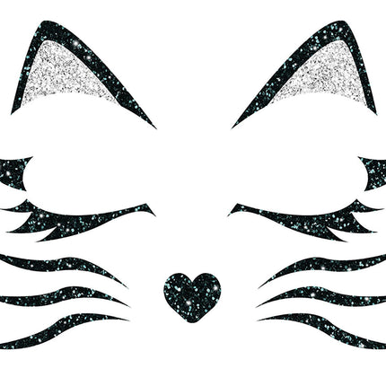 Face Stickers Katt Glitter 20cm