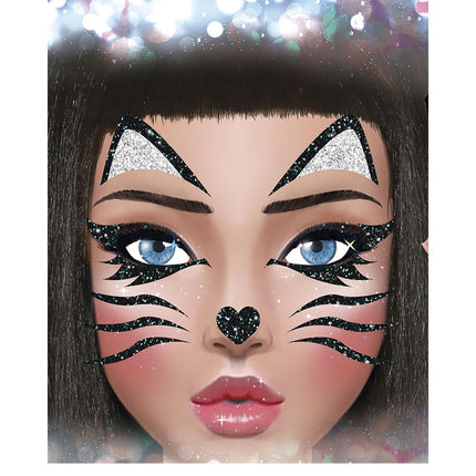 Face Stickers Katt Glitter 20cm