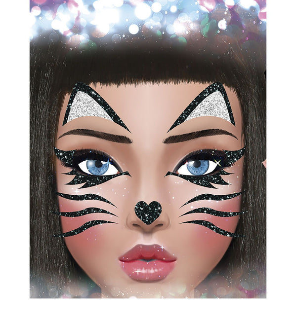 Face Stickers Katt Glitter 20cm