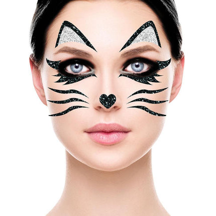 Face Stickers Katt Glitter 20cm