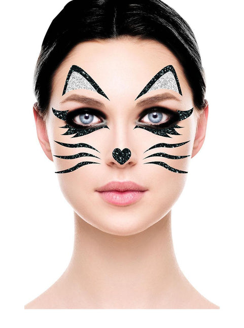 Face Stickers Katt Glitter 20cm