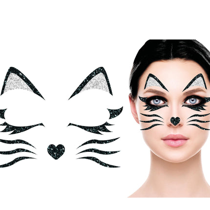 Face Stickers Katt Glitter 20cm