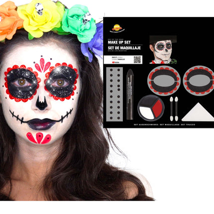 Dia De Los Muertos smink set 8 delar