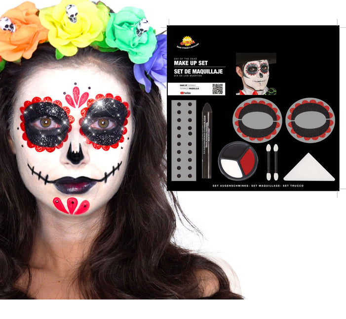 Dia De Los Muertos smink set 8 delar