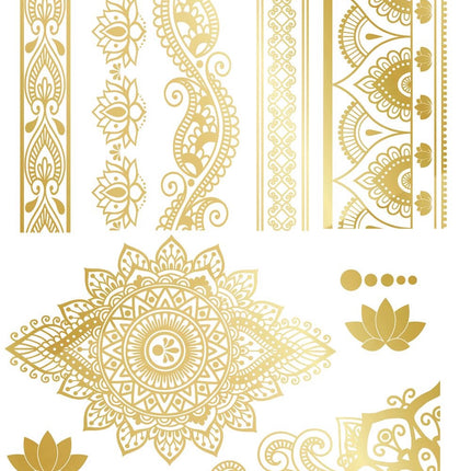 Gouden Gezicht Stickers Oriental 14cm