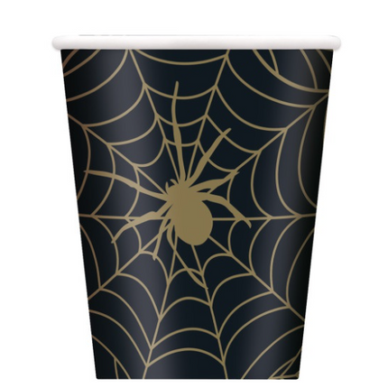 Halloween-muggar med spindelnät, 8 st