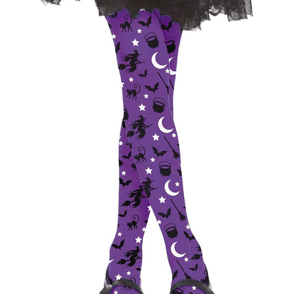 Lila Halloween Legging Häxa Barn