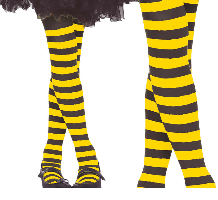 Gula strumpbyxor Randigt Barn