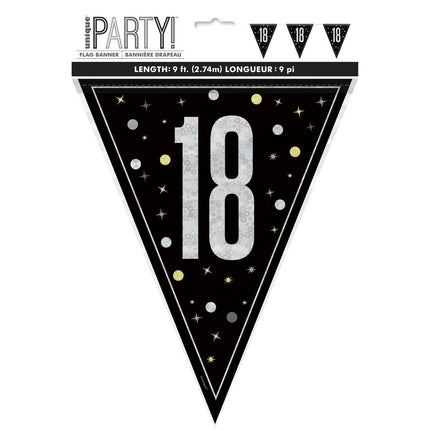 18 Jaar Vlag 2,74m van Unique koop je bij Partywinkel