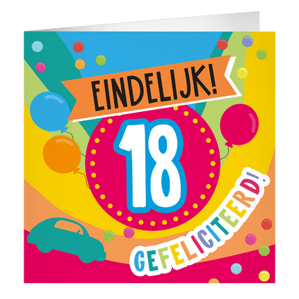 18 Jaar Wenskaart 23cm van Paper Dreams koop je bij Partywinkel