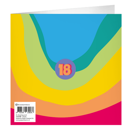 18 Jaar Wenskaart 23cm van Paper Dreams koop je bij Partywinkel
