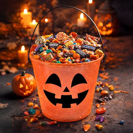 Halloween-hink, orange med glitter
