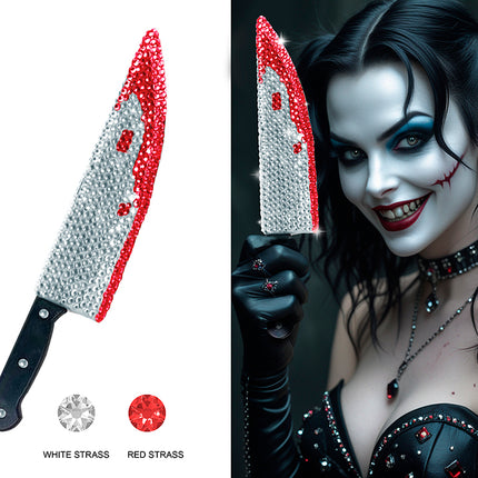 Halloween-leksakskniv med strass