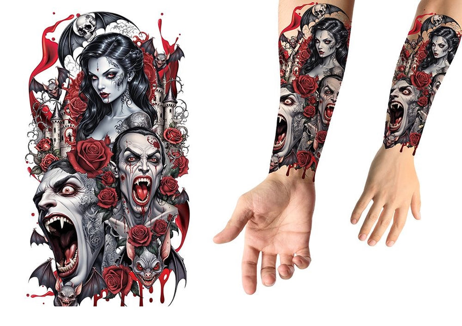 Halloween-tatovering (imitation) – vampyr, 14 cm