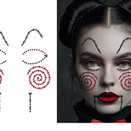 Halloween Gezicht Stickers Pop
