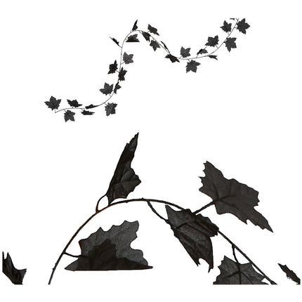 Halloween Svart bladgirlang 1,8m