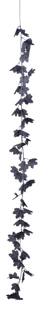 Halloween Svart bladgirlang 1,8m