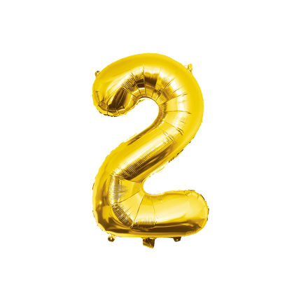 2 Jaar Cijfer Ballon Goud Leeg 86cm van Paper Dreams koop je bij Partywinkel