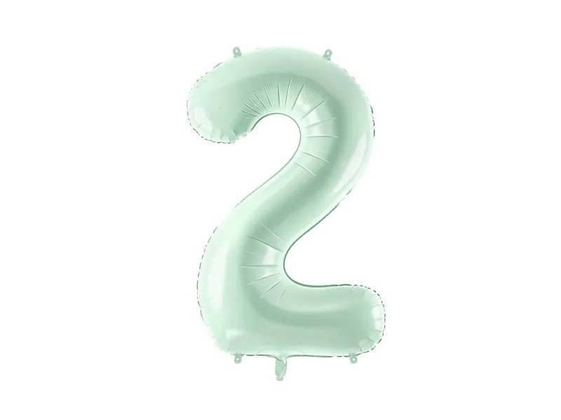 2 Jaar Cijfer Ballon Mintgroen 72cm van Partydeco koop je bij Partywinkel