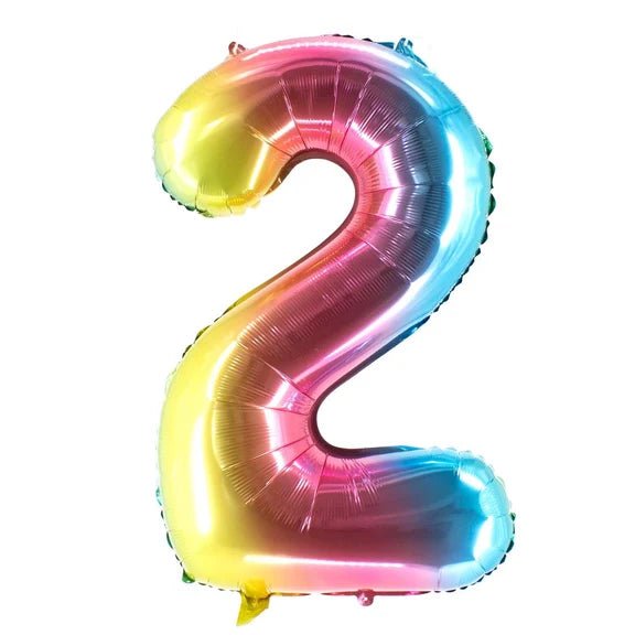 2 Jaar Cijfer Ballon Regenboog Leeg 1m van VDV Benefit koop je bij Partywinkel