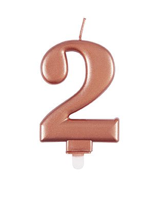 2 Jaar Kaars Rose Goud 10cm van Unique koop je bij Partywinkel